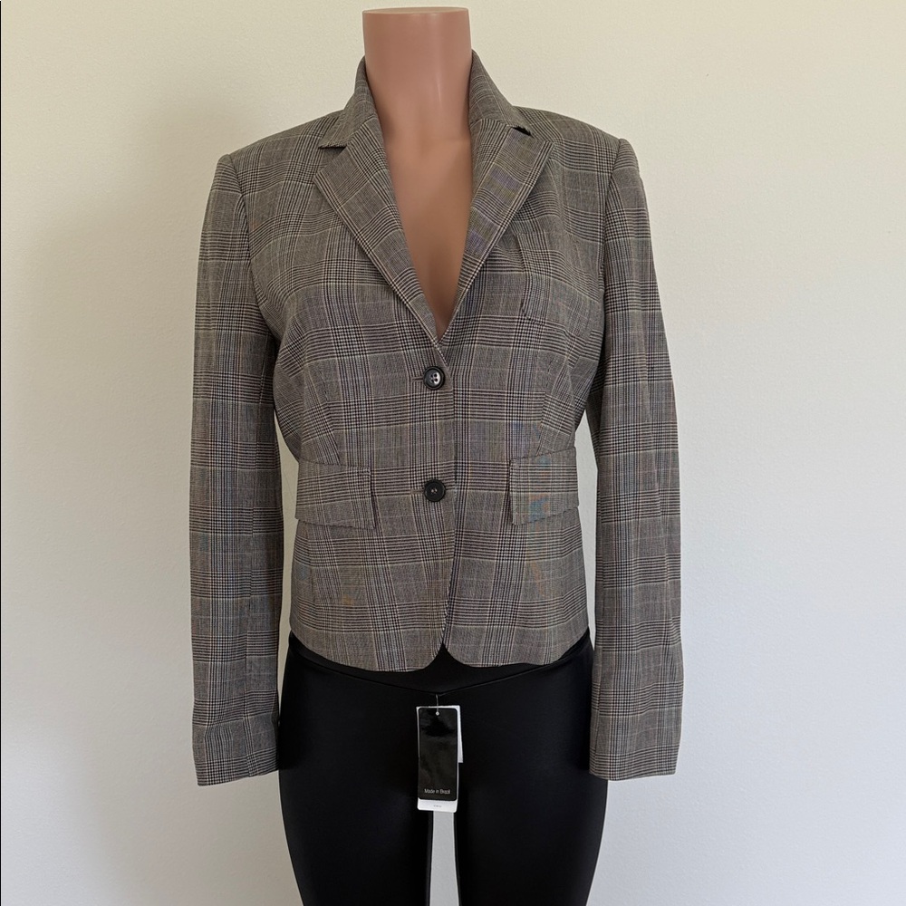 The Limited Women's Gray Plaid Blazer